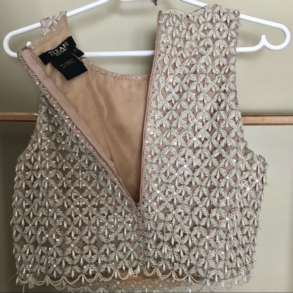 Two Piece Beaded Prom Dress by Terani Couture Size 12 - Picture 13 of 16